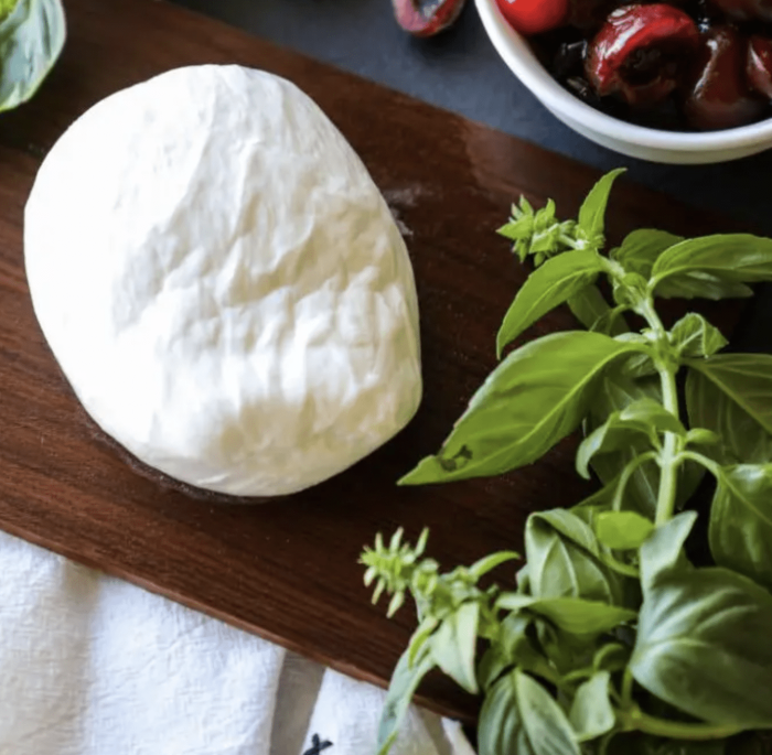 Smoked Burrata Smoked on a Natural Wood Plank